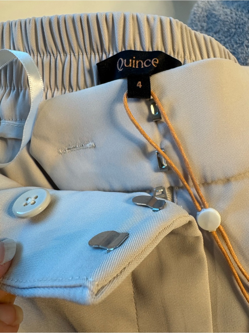 Quince Cream Tailored Stretch Crepe Ankle Pants size 4 NWT - Picture 6 of 10